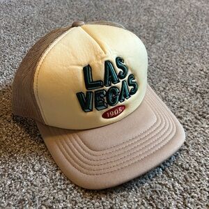Las Vegas Embroidered Beige and Tan Trucker Hat 1905